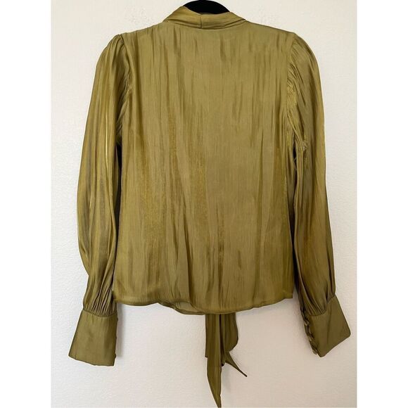 New Eva Franco Blythe Blouse with Front Tie - Picture 7 of 9